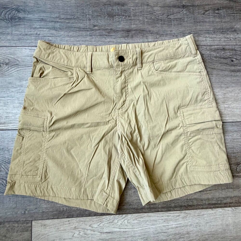 Carhartt Womens Tan Cargo Shorts Sz 14 Straight Fit Quick Dry